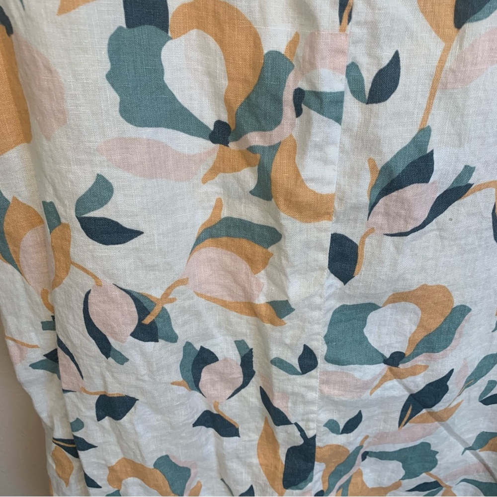 Rachel Zoe 100% Linen Floral Button Front Shirt Dress - Picture 10 of 10